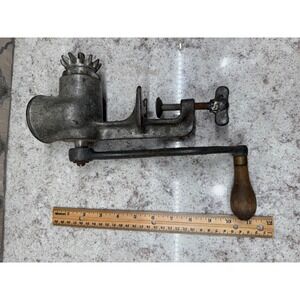 Antique LF&C New Britain Conn USA Hand Meat Grinder Cast Iron Farmhouse Decor
